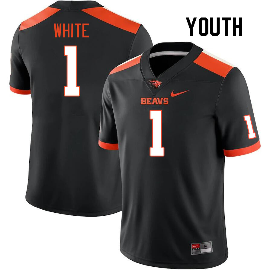 Youth #1 Mason White Oregon State Beavers College Football Jerseys Stitched-Black